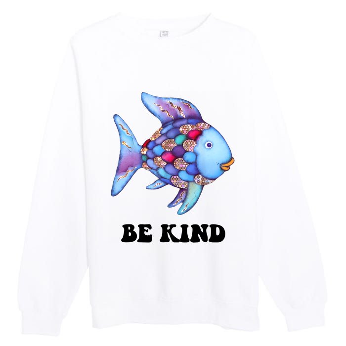 Rainbow Fish Teacher Life Teaching Back To School Premium Crewneck Sweatshirt