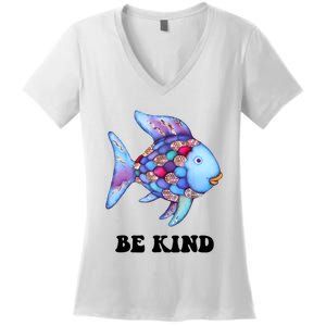 Rainbow Fish Teacher Life Teaching Back To School Women's V-Neck T-Shirt