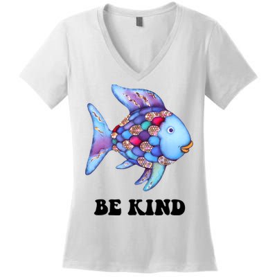 Rainbow Fish Teacher Life Teaching Back To School Women's V-Neck T-Shirt