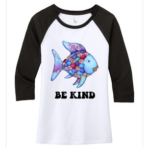 Rainbow Fish Teacher Life Teaching Back To School Women's Tri-Blend 3/4-Sleeve Raglan Shirt