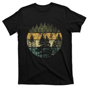 Retro Forest Trees Outdoors Nature T-Shirt