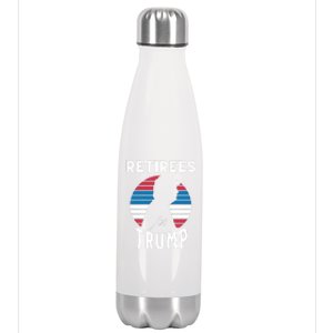 Retirees For Trump 2024 Take America Back Election Great Gift Stainless Steel Insulated Water Bottle