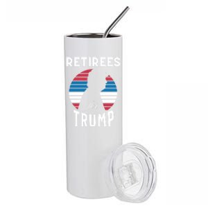 Retirees For Trump 2024 Take America Back Election Great Gift Stainless Steel Tumbler