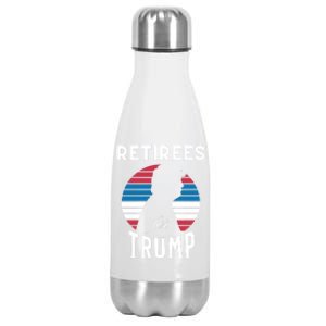 Retirees For Trump 2024 Take America Back Election Great Gift Stainless Steel Insulated Water Bottle