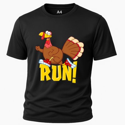 Run! Funny Thanksgiving Running 5k Race Turkey Trot Performance Shirt
