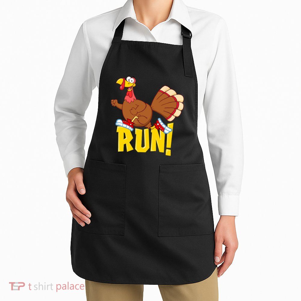 Run! Funny Thanksgiving Running 5k Race Turkey Trot Apron