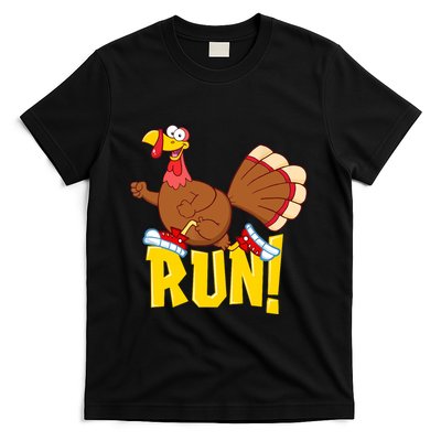 Run! Funny Thanksgiving Running 5k Race Turkey Trot T-Shirt
