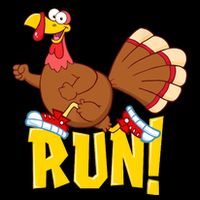 Run! Funny Thanksgiving Running 5k Race Turkey Trot Drawstring Bag
