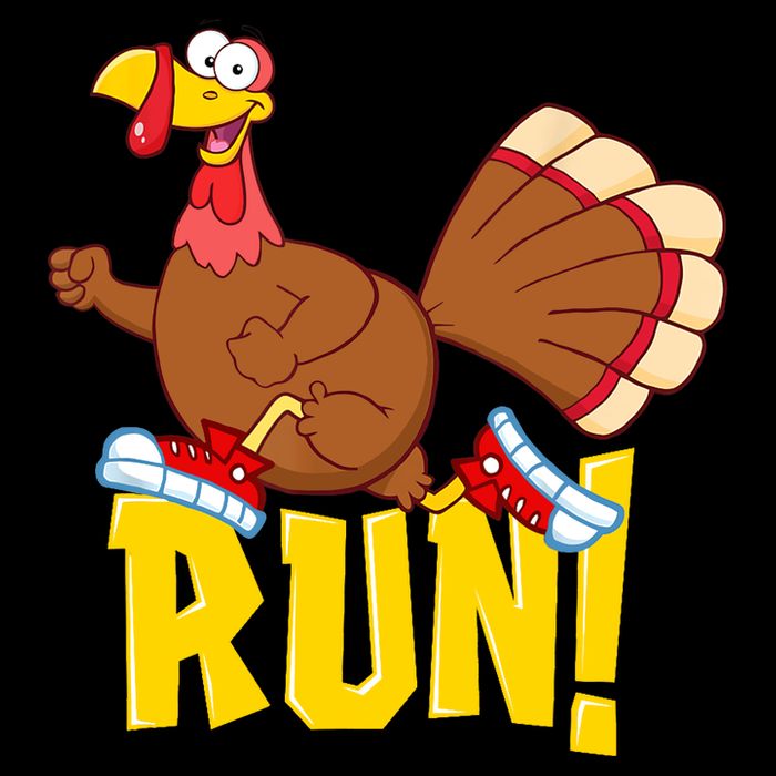 Run! Funny Thanksgiving Running 5k Race Turkey Trot Drawstring Bag