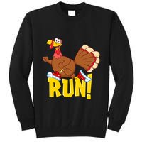 Run! Funny Thanksgiving Running 5k Race Turkey Trot Tall Sweatshirt