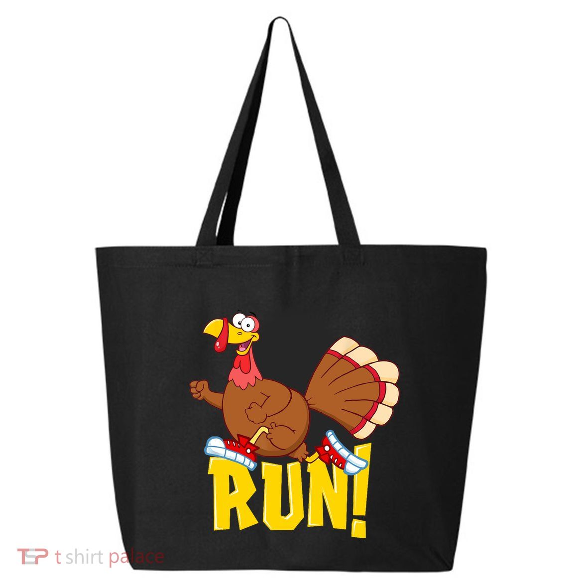Run! Funny Thanksgiving Running 5k Race Turkey Trot 25L Jumbo Tote