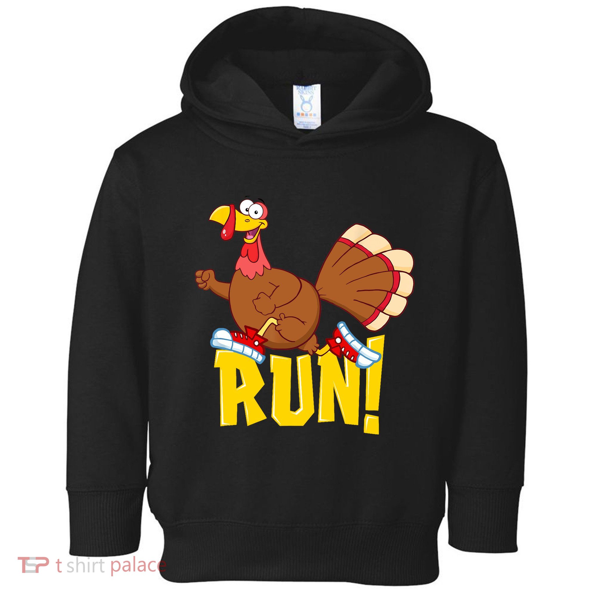 Run! Funny Thanksgiving Running 5k Race Turkey Trot Toddler Hoodie