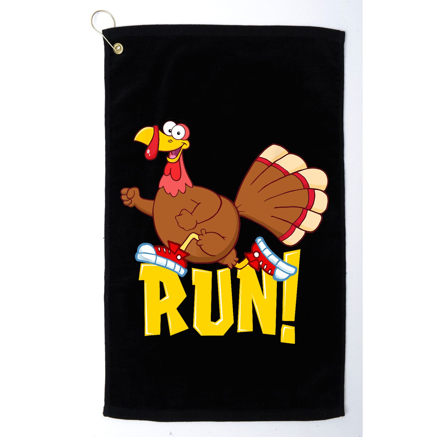 Run! Funny Thanksgiving Running 5k Race Turkey Trot Golf Towel