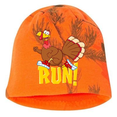 Run! Funny Thanksgiving Running 5k Race Turkey Trot Kati - Camo Knit Beanie