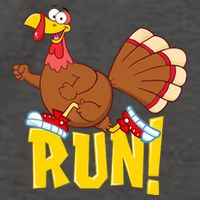 Run! Funny Thanksgiving Running 5k Race Turkey Trot Vector Backpack