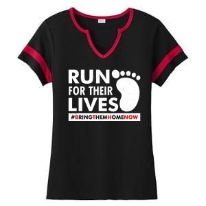 Run For Their Lives #Bring Them Home Now Ladies Halftime Notch Neck Tee