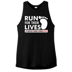 Run For Their Lives #Bring Them Home Now Ladies PosiCharge Tri-Blend Wicking Tank