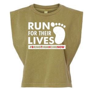 Run For Their Lives #Bring Them Home Now Garment-Dyed Women's Muscle Tee