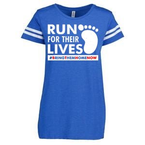 Run For Their Lives #Bring Them Home Now Enza Ladies Jersey Football T-Shirt