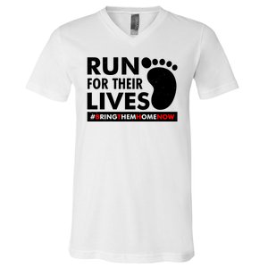 Run For Their Lives #Bring Them Home Now V-Neck T-Shirt