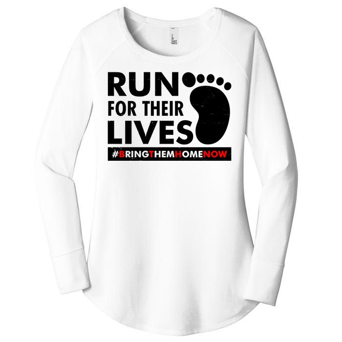 Run For Their Lives #Bring Them Home Now Women's Perfect Tri Tunic Long Sleeve Shirt