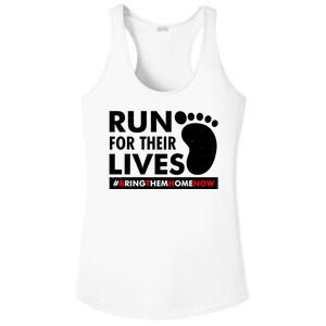 Run For Their Lives #Bring Them Home Now Ladies PosiCharge Competitor Racerback Tank