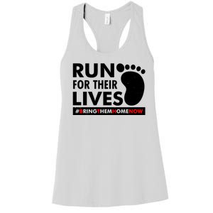 Run For Their Lives #Bring Them Home Now Women's Racerback Tank