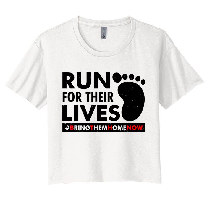 Run For Their Lives #Bring Them Home Now Women's Crop Top Tee