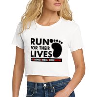 Run For Their Lives #Bring Them Home Now Women's Crop Top Tee