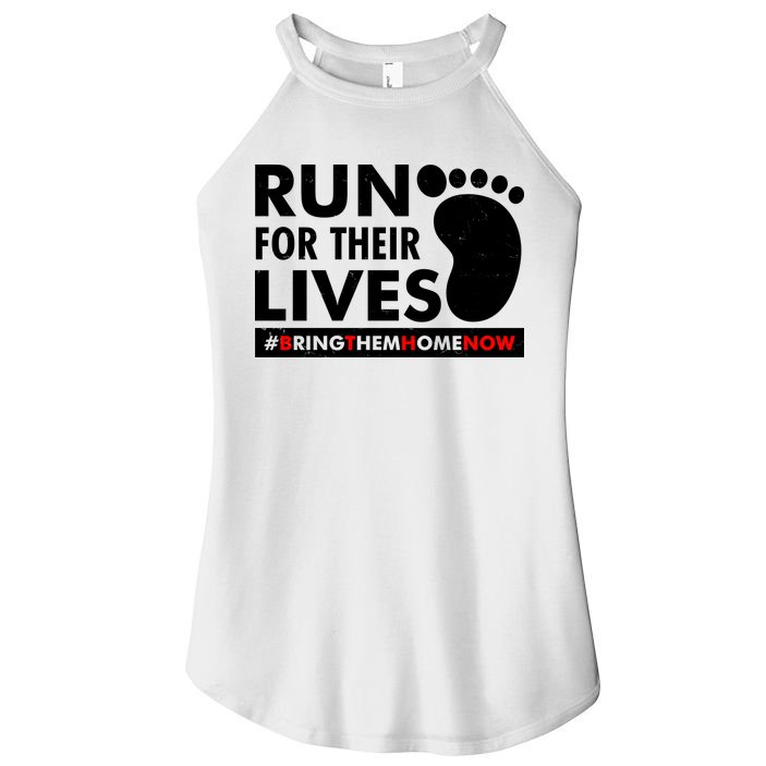 Run For Their Lives #Bring Them Home Now Women's Perfect Tri Rocker Tank
