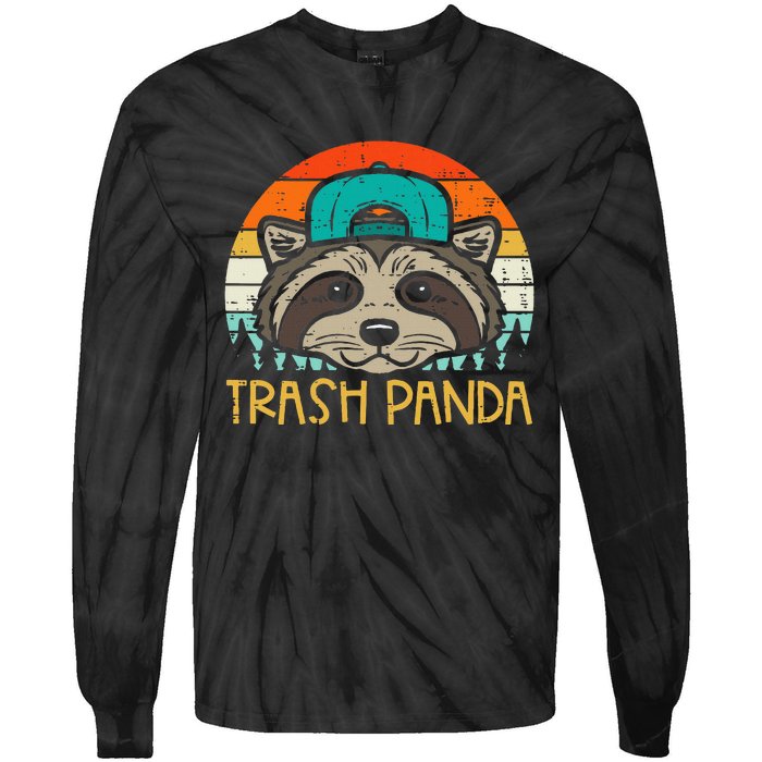 Raccoon Face Trash Panda Cool S.T.R.E.E.T Cat Tie-Dye Long Sleeve Shirt