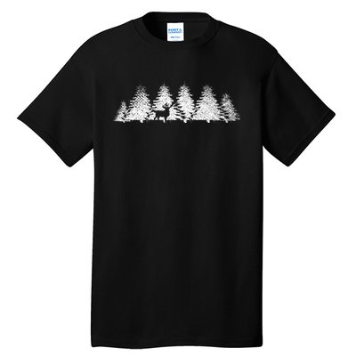 Reflection Forest Trees Outdoor Nature Wildlife Animal Deer Tall T-Shirt