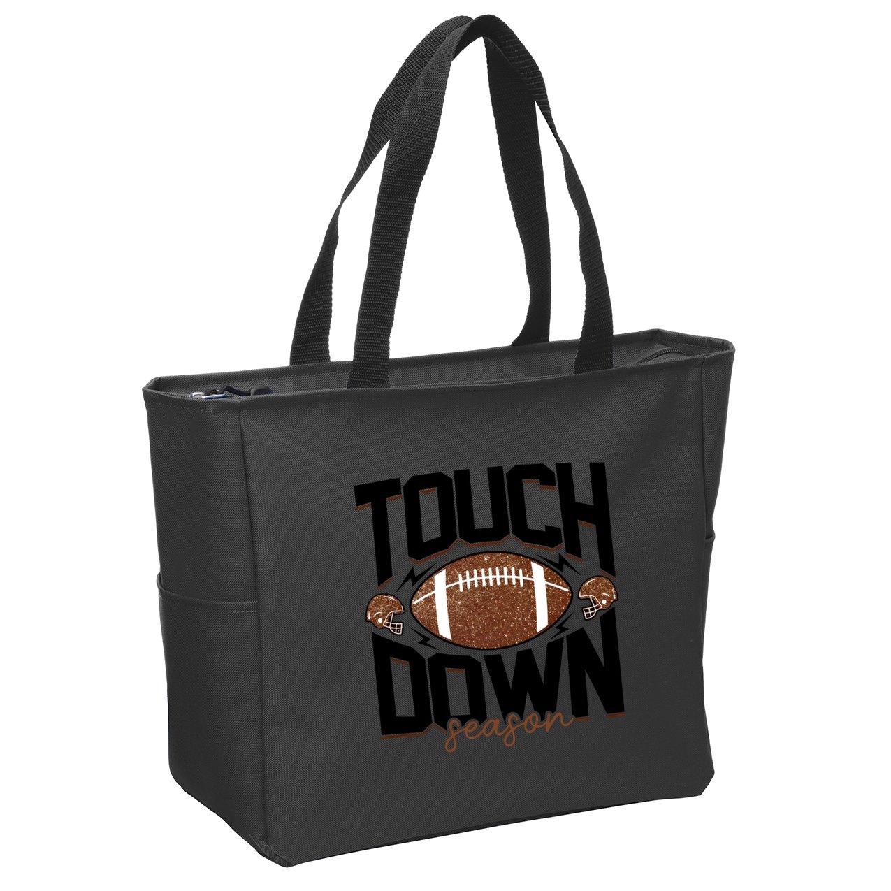 Retro Football Touch Down Season Zip Tote Bag