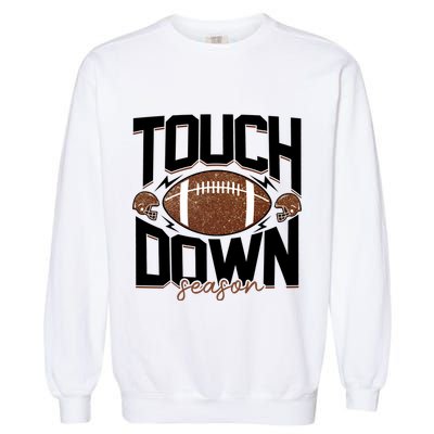 Retro Football Touch Down Season Garment-Dyed Sweatshirt