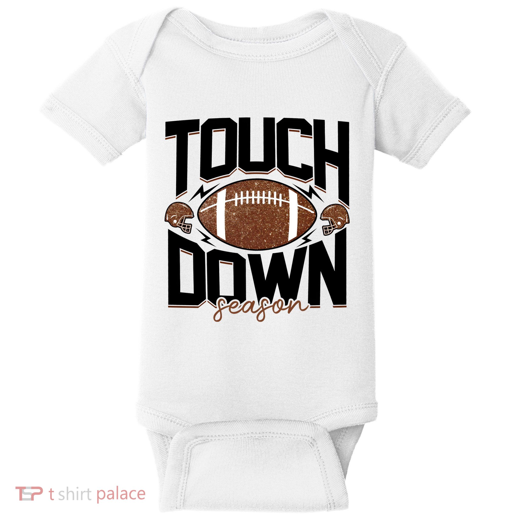 Retro Football Touch Down Season Baby Bodysuit