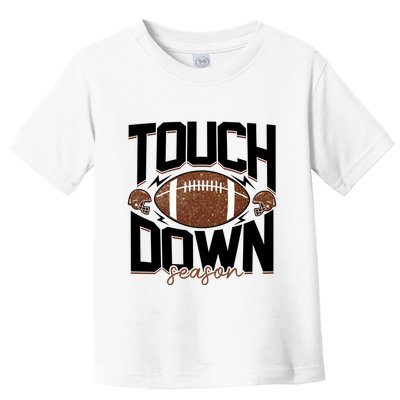 Retro Football Touch Down Season Toddler T-Shirt