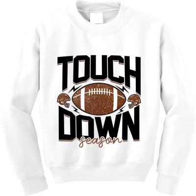 Retro Football Touch Down Season Kids Sweatshirt