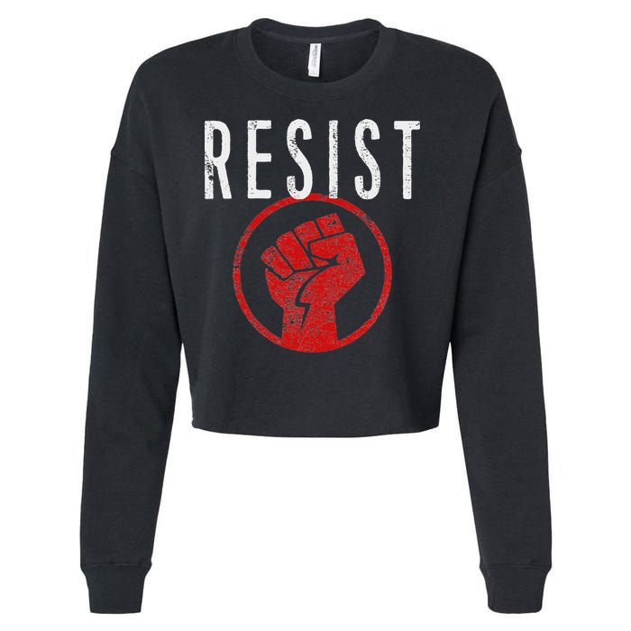 Resist Fist T Be Part Of The Resistance Anti Trump Cropped Pullover Crew