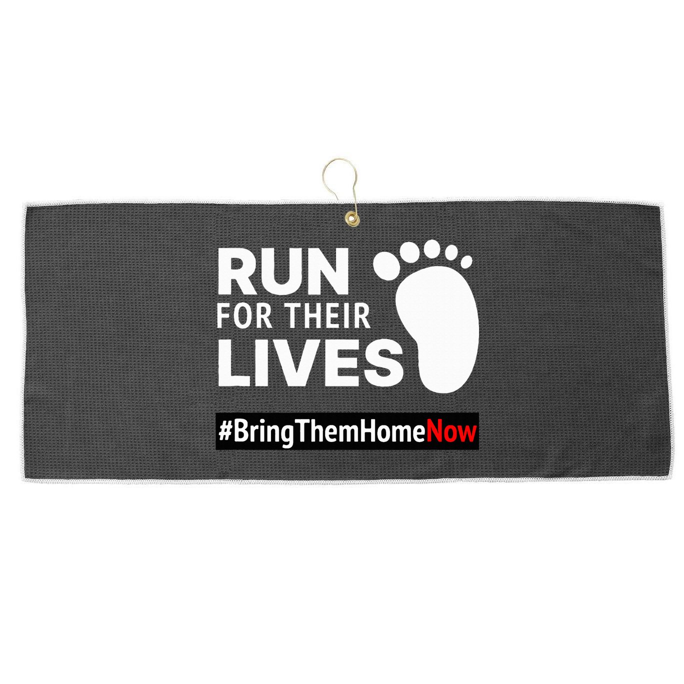 Run for Their Lives Large Microfiber Waffle Golf Towel