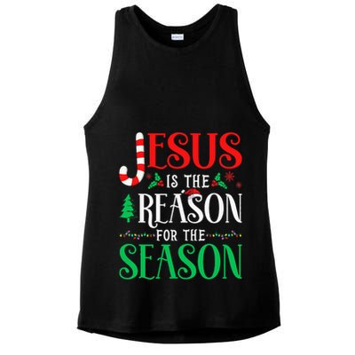 Reason for the Season Celebrating Christmas with Jesus Ladies PosiCharge Tri-Blend Wicking Tank