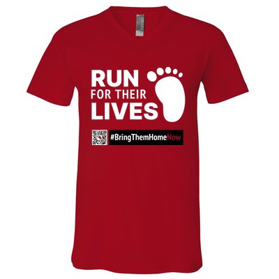 Run For Their Lives Bring Them Home Now V-Neck T-Shirt