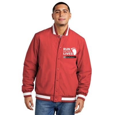 Run For Their Lives Bring Them Home Now Insulated Varsity Jacket