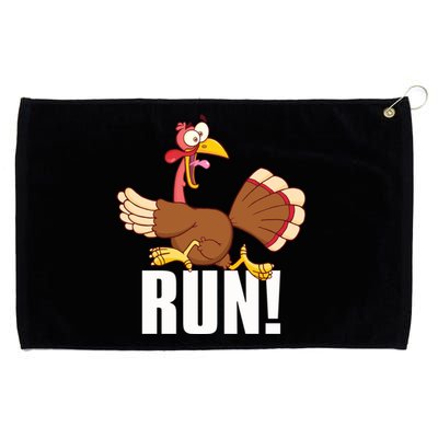 Run! Funny Thanksgiving Running 5k Race Turkey Trot Great Gift Grommeted Golf Towel