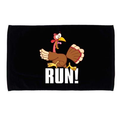 Run! Funny Thanksgiving Running 5k Race Turkey Trot Great Gift Microfiber Hand Towel