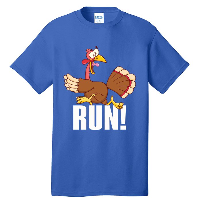 Run! Funny Thanksgiving Running 5k Race Turkey Trot Great Gift Tall T-Shirt