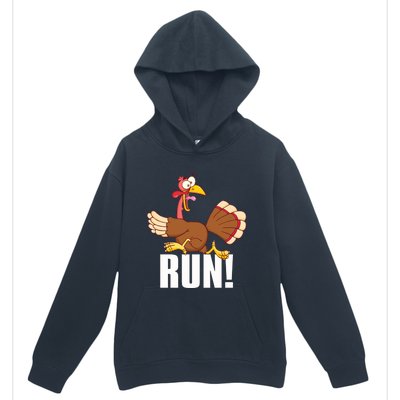 Run! Funny Thanksgiving Running 5k Race Turkey Trot Great Gift Urban Pullover Hoodie