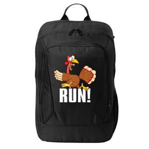 Run! Funny Thanksgiving Running Race Turkey Trot City Backpack