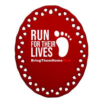 Run For Their Lives Ceramic Oval Ornament