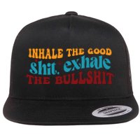 Retro Funny T , Inhale The Flat Bill Trucker Hat