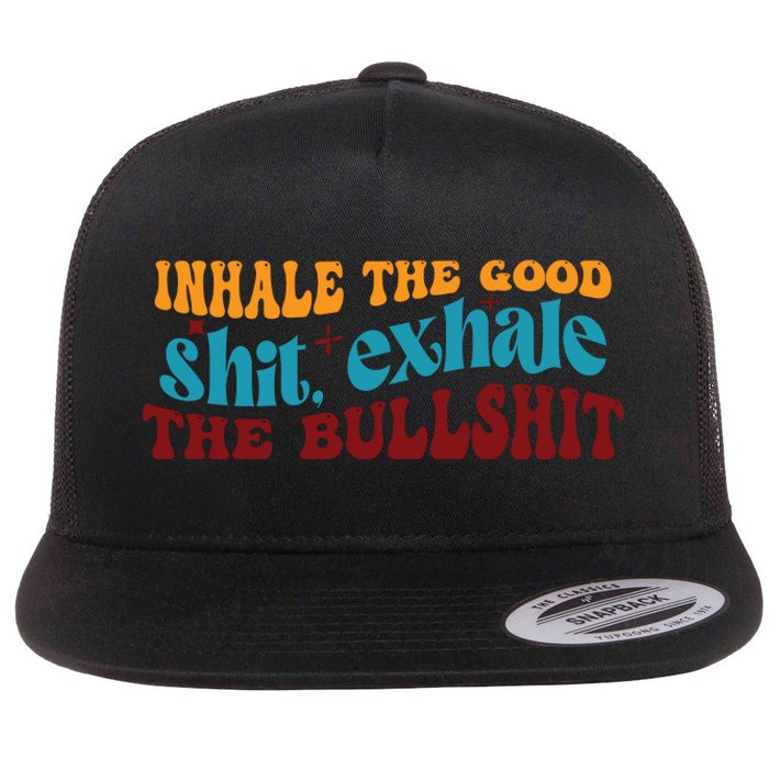 Retro Funny T , Inhale The Flat Bill Trucker Hat